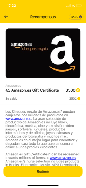 Gana una tarjeta Regalo gratis de Amazon con cashwalk